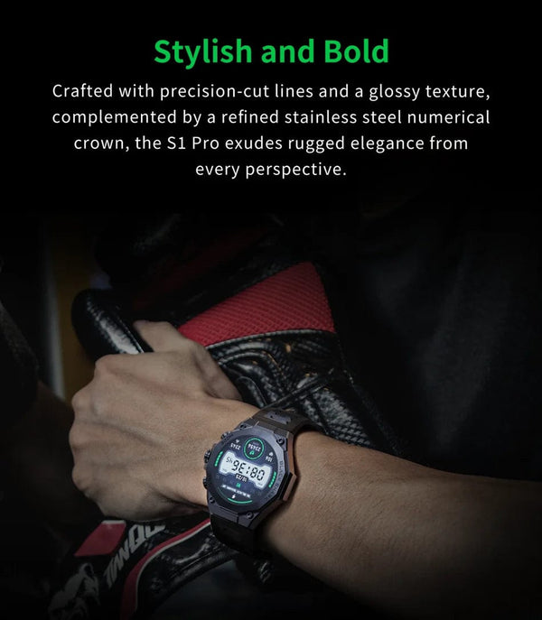 Planet Gates Blue-Fast Delivery / Mexico [World Premiere] Global Version Black Shark S1 Pro Smart watch 1.43'' AMOLED Wireless Charging 15 Days Battery Life NFC Chat GPT