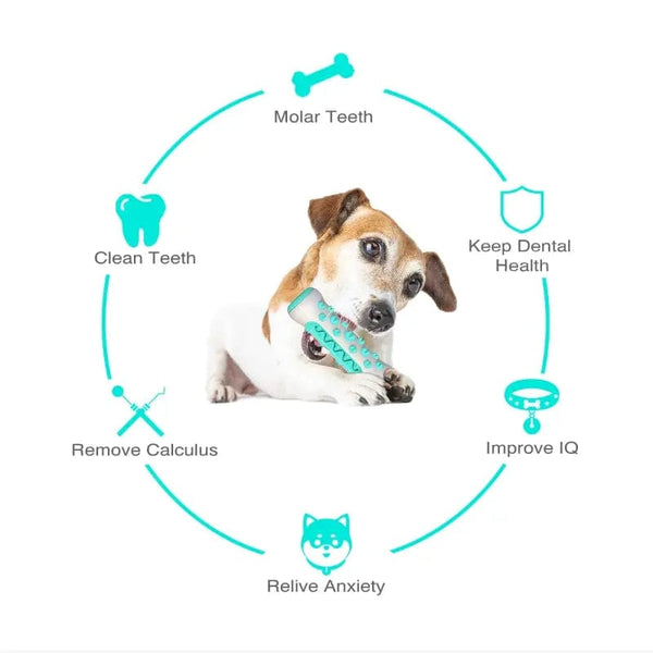 Planet Gates Blue G608 Dog Toy Teething Stick Chewable Teeth Cleaning Bones Dog Toothbrush TPR Safe Puppy Dental Care Cleaning Toys Supplies