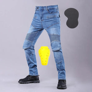 Planet Gates Blue good gear / M New Four Seasons Riding Motorcycle Pants For Men Outdoor Riding Jeans Motorcycle Jeans Protective Gear With Hip Knee Gear