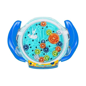 Planet Gates Blue Gravity Maze Puzzle Games for Kids Cool Spaceship Maze Toy Gear Control with Two Steel Marbles Challenges Games Fine Motor Skill