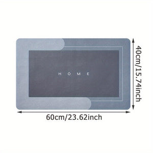 Planet Gates Blue Gray / 40cmX60cm 1pc Premium Diatom Mud Kitchen Floor Mat, Super Absorbent Floor Mat With Anti-slip Bottom, Quick Dry Bathroom Living Room Large Carpet, Absorbent Bath Mat, Laundry Floor Mat