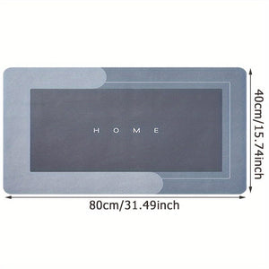 Planet Gates Blue Gray / 40cmX80cm 1pc Premium Diatom Mud Kitchen Floor Mat, Super Absorbent Floor Mat With Anti-slip Bottom, Quick Dry Bathroom Living Room Large Carpet, Absorbent Bath Mat, Laundry Floor Mat