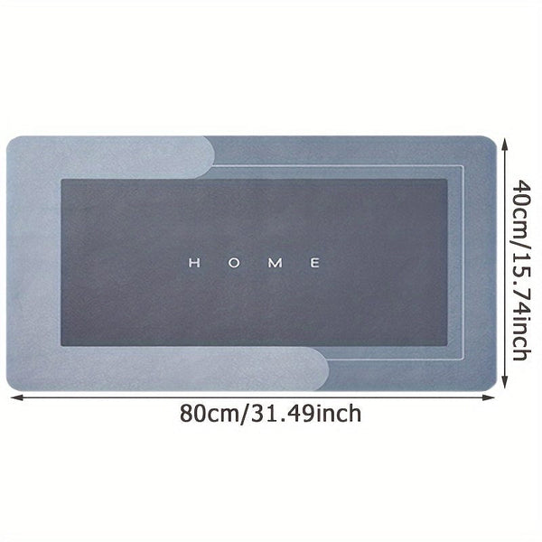 Planet Gates Blue Gray / 40cmX80cm 1pc Premium Diatom Mud Kitchen Floor Mat, Super Absorbent Floor Mat With Anti-slip Bottom, Quick Dry Bathroom Living Room Large Carpet, Absorbent Bath Mat, Laundry Floor Mat