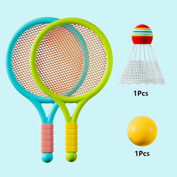 Planet Gates Blue Green Hanging Table Tennis Trainer With Racket Mini Badminton Tennis Ball Parent-child Interactive Game Indoor Outdoor Kids Sports Toy