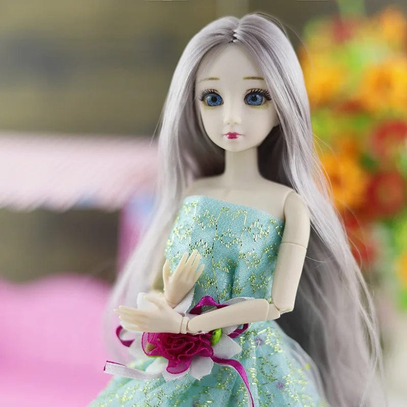 Planet Gates Blue Hair 30cm Doll Toys for Girls 1/6 BJD Dolls Body Make-up 3D Eyes Beautiful Princess Baby Girl Dolls Plastic DIY Toy for Girls