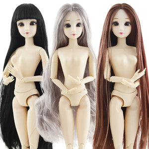 Planet Gates Blue Hair 30cm Doll Toys for Girls 1/6 BJD Dolls Body Make-up 3D Eyes Beautiful Princess Baby Girl Dolls Plastic DIY Toy for Girls