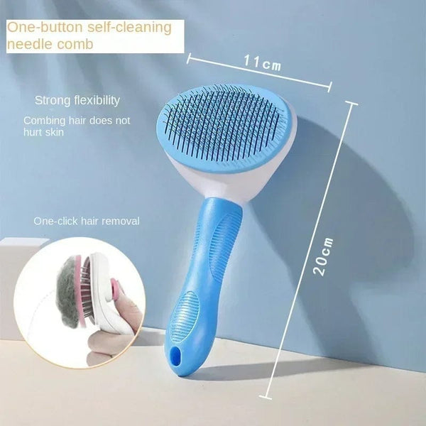 Planet Gates blue Hair Remover Brush Dog and Cat Non-slip Beauty Brush Dog Grooming Equipment Pets Stainless Steel For Dogs Pet Hair Removal Comb