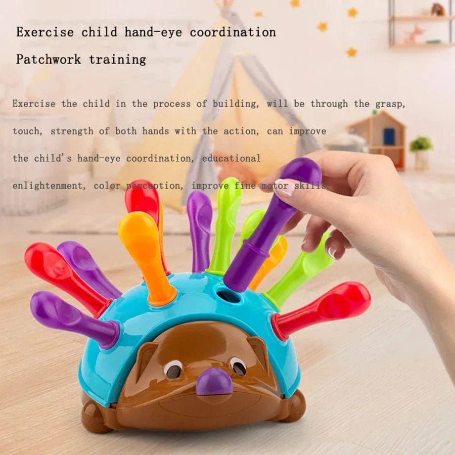 Planet Gates blue Hedgehog Montessori Toys Baby Concentration Training Early Education Toys Fine Motor and Sensory Toys Spelling Little Hedgehog