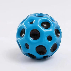 Planet Gates Blue High Resilience Hole Ball Soft Bouncy Ball Anti-fall Moon Shape Porous Bouncy Ball Kids Indoor Outdoor Game Toy Ergonomic Design