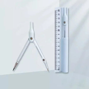 Planet Gates blue Kawaii 3 in 1 Compass Geometry Set with Ruler Pencil Multifunctional School Drawing Compass Math Geometry Tool Korean Stationery