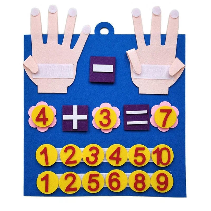 Planet Gates blue Kids Montessori Toys Felt Finger Numbers Math Toy Children Counting Early Learning Educational Toys Toddlers Intelligence Game