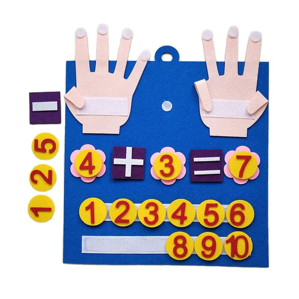 Planet Gates blue Kids Montessori Toys Felt Finger Numbers Math Toy Children Counting Early Learning Educational Toys Toddlers Intelligence Game