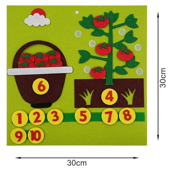 Planet Gates blue Kids Montessori Toys Felt Finger Numbers Math Toy Children Counting Early Learning Educational Toys Toddlers Intelligence Game