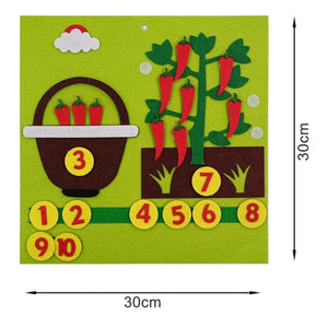 Planet Gates blue Kids Montessori Toys Felt Finger Numbers Math Toy Children Counting Early Learning Educational Toys Toddlers Intelligence Game