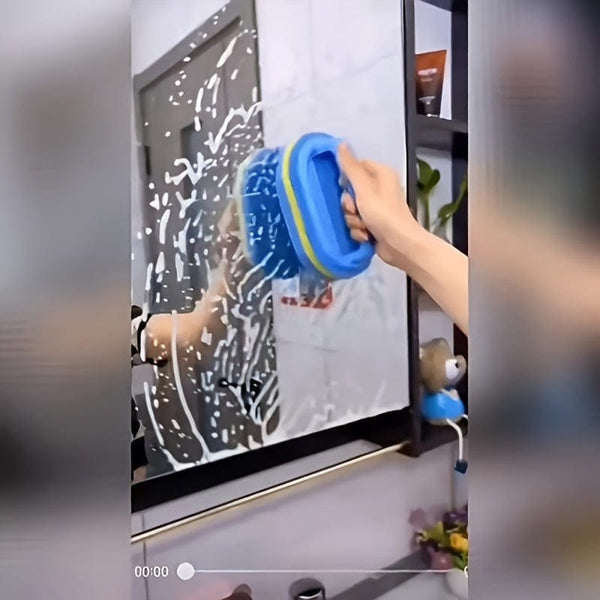 Planet Gates Blue Kitchen Cleaning Sponge With Handle Durable Sponge Cleaning Brush with Handle for Bathroom Kitchen Dishwashing Power Decontamination Cleaning Supplies