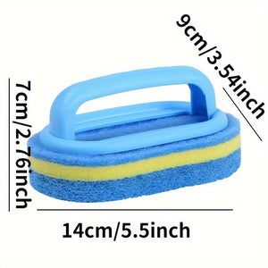 Planet Gates Blue Kitchen Cleaning Sponge With Handle Durable Sponge Cleaning Brush with Handle for Bathroom Kitchen Dishwashing Power Decontamination Cleaning Supplies