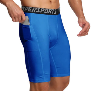 Planet Gates Blue / L Men Running Short  Quick Dry Leggings Mens Compression Tights Gym Fitness Sport Shorts Male Trunks