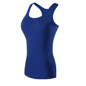 Planet Gates Blue / L New Yoga Tops Women Sexy Gym Sportswear Vest Fitness tight woman clothing Sleeveless Running shirt Quick Dry White Yoga Tank Top