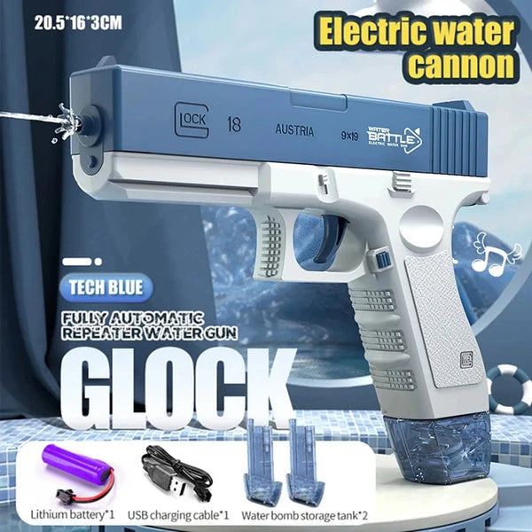 Planet Gates Blue-Magazine plate Electric Water Gun Toys Bursts Children's High-pressure Strong Charging Energy Water Automatic Water Spray Children's Toy Guns