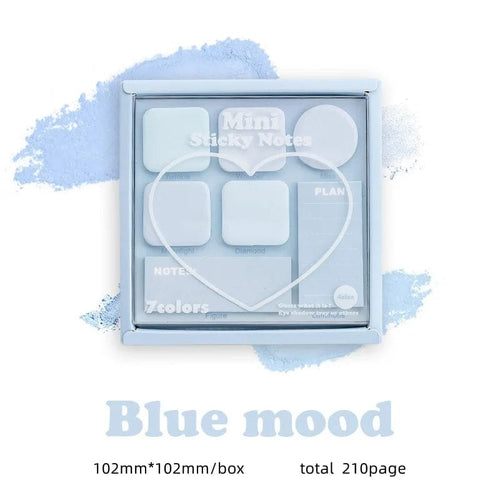 Planet Gates Blue Mood Mini Sticky Notes Set Faint Secret 210 Sheets 7 Color Memo Pad Adhesive Label Diary Planner Stickers Office School A7155