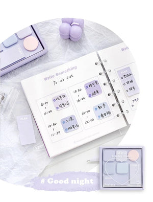 Planet Gates Blue Mood Mini Sticky Notes Set Faint Secret 210 Sheets 7 Color Memo Pad Adhesive Label Diary Planner Stickers Office School A7155