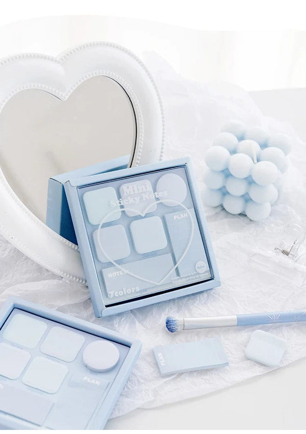 Planet Gates Blue Mood Mini Sticky Notes Set Faint Secret 210 Sheets 7 Color Memo Pad Adhesive Label Diary Planner Stickers Office School A7155