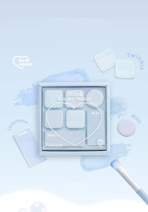 Planet Gates Blue Mood Mini Sticky Notes Set Faint Secret 210 Sheets 7 Color Memo Pad Adhesive Label Diary Planner Stickers Office School A7155