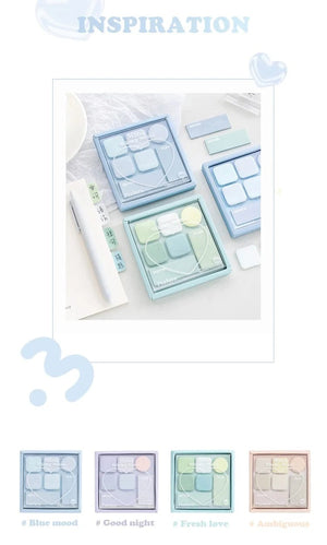 Planet Gates Blue Mood Mini Sticky Notes Set Faint Secret 210 Sheets 7 Color Memo Pad Adhesive Label Diary Planner Stickers Office School A7155
