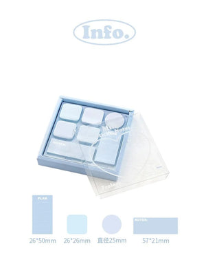 Planet Gates Blue Mood Mini Sticky Notes Set Faint Secret 210 Sheets 7 Color Memo Pad Adhesive Label Diary Planner Stickers Office School A7155