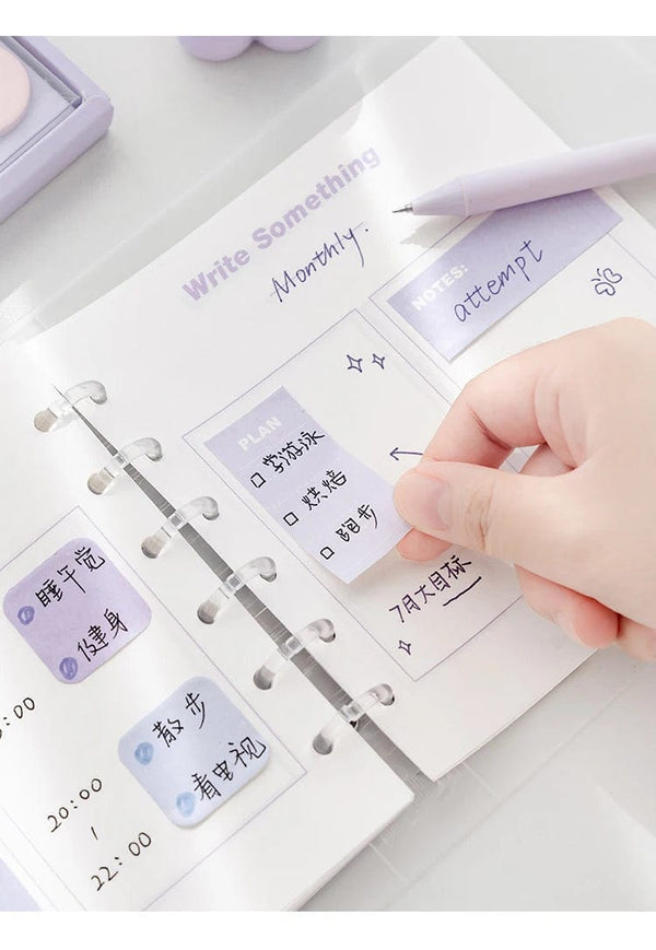 Planet Gates Blue Mood Mini Sticky Notes Set Faint Secret 210 Sheets 7 Color Memo Pad Adhesive Label Diary Planner Stickers Office School A7155