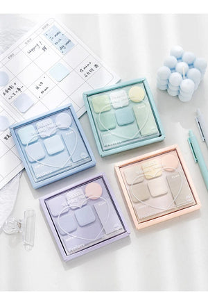 Planet Gates Blue Mood Mini Sticky Notes Set Faint Secret 210 Sheets 7 Color Memo Pad Adhesive Label Diary Planner Stickers Office School A7155