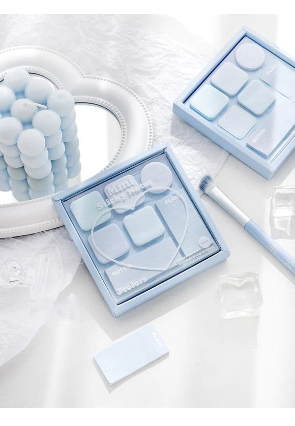 Planet Gates Blue Mood Mini Sticky Notes Set Faint Secret 210 Sheets 7 Color Memo Pad Adhesive Label Diary Planner Stickers Office School A7155