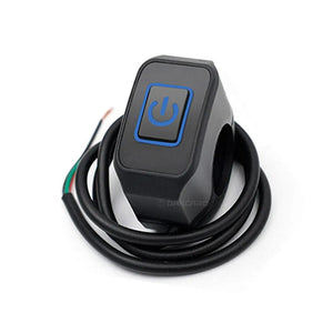 Planet Gates Blue Motorcycle Handlebar Switch with LED Light 7/8'' 22mm Momentry Buttton for Electric Star Kill Waterproof Control Switch Button