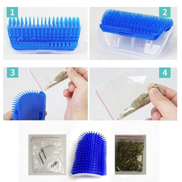 Planet Gates Blue Pet Cat Brush Cats Massage Self Groomer Comb Wall Brush Rubs Catnip The Face Tickling Comb Cat Grooming Accessories