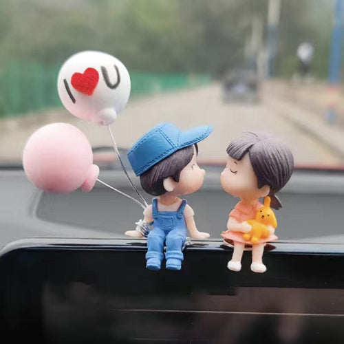 Planet Gates blue pink couple 1pc Car Ornaments Center Console Figurines Cute Car Lovers Desk Decoration For Car