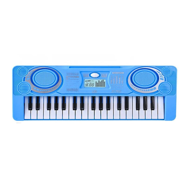 Planet Gates Blue Portable 37 Keys Digital Keyboard LED Display Digital Electronic Piano Children Musical Instrument Kids Educational Toy