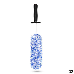 Planet Gates Blue Premium Car Wheel Brush - Non-Slip Handle & Easy Cleaning for Rims & Spokes - Car Accessories