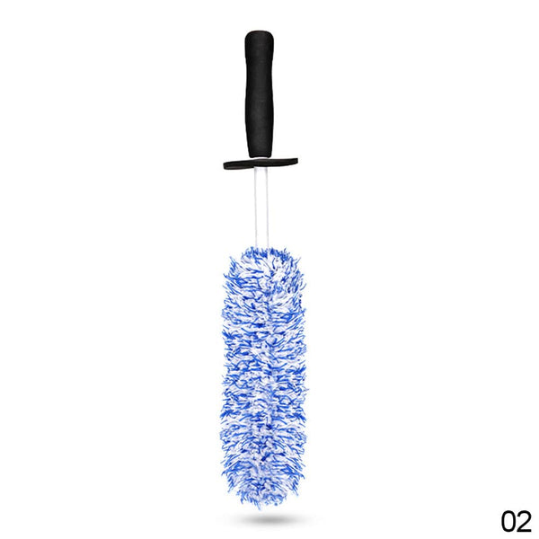 Planet Gates Blue Premium Car Wheel Brush - Non-Slip Handle & Easy Cleaning for Rims & Spokes - Car Accessories
