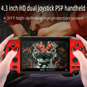 Planet Gates Blue red GAMINJA X7 4.3inch Handheld Game Console IPS Screen Video Game Player HD Game Console Built-in 10000 Games For GBA GBC NES GBC