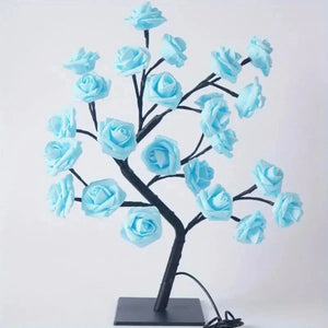 Planet Gates blue Rose Tree Lamp, Flower Lamp For Valentine's Day Wedding Decor, DIY Branches Night Lights Tree Fairy Lamp For Bedroom Home Decor