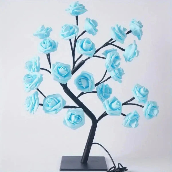 Planet Gates blue Rose Tree Lamp, Flower Lamp For Valentine's Day Wedding Decor, DIY Branches Night Lights Tree Fairy Lamp For Bedroom Home Decor