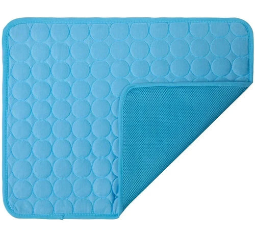 Planet Gates Blue / S (39X49cm) Dog Cooling Pad Ice Silk Fabric Self Cooling Gel Breathable Washable Summer Pet Mat for Dogs Cats Sofa Kennel Bed Comfortable La