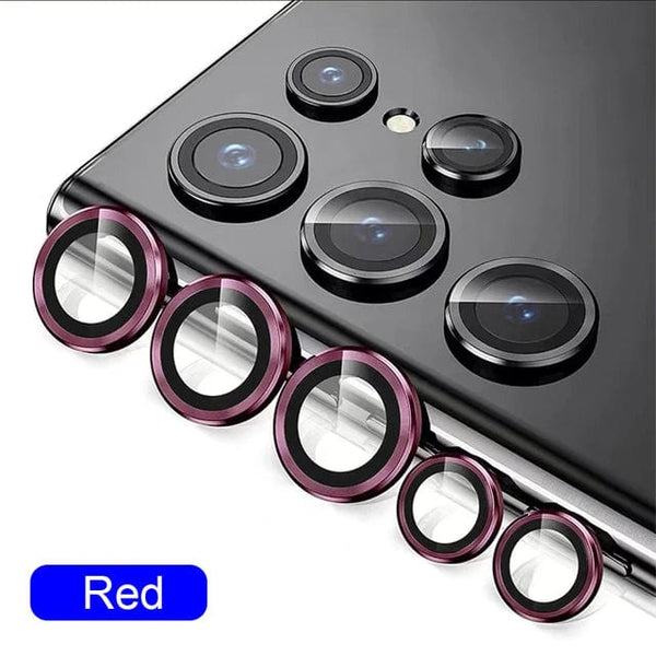 Planet Gates Blue / S23 Ultra (5Pcs) Camera Lens Protector Glass for Samsung S23 Ultra Plus Full Cover Lens Metal Protector Ring for Galaxy S22 Ultra Camera Film