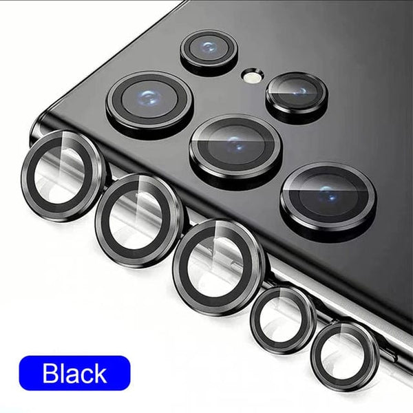 Planet Gates Blue / S23 Ultra (5Pcs) Camera Lens Protector Glass for Samsung S23 Ultra Plus Full Cover Lens Metal Protector Ring for Galaxy S22 Ultra Camera Film
