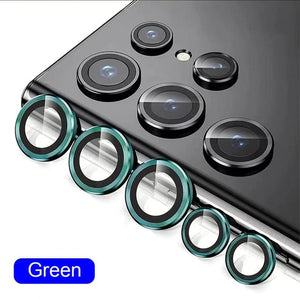 Planet Gates Blue / S23 Ultra (5Pcs) Camera Lens Protector Glass for Samsung S23 Ultra Plus Full Cover Lens Metal Protector Ring for Galaxy S22 Ultra Camera Film