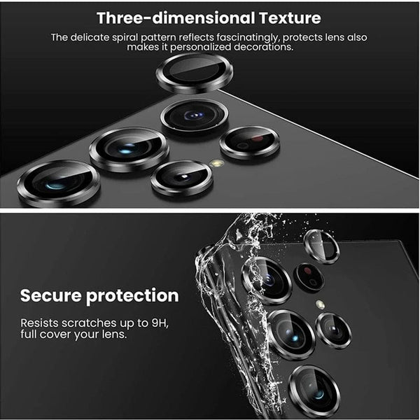 Planet Gates Blue / S23 Ultra (5Pcs) Camera Lens Protector Glass for Samsung S23 Ultra Plus Full Cover Lens Metal Protector Ring for Galaxy S22 Ultra Camera Film