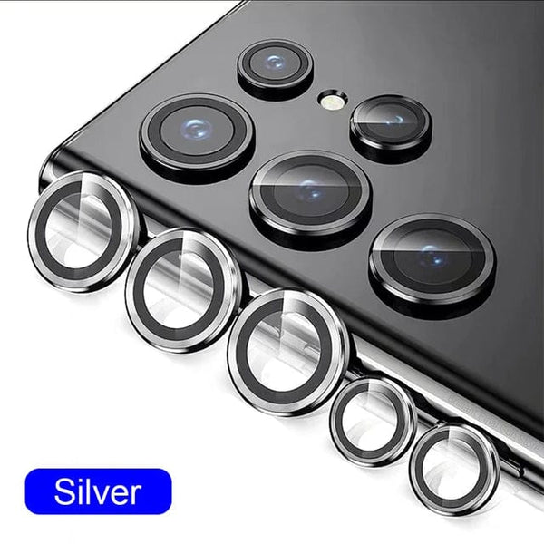 Planet Gates Blue / S23 Ultra (5Pcs) Camera Lens Protector Glass for Samsung S23 Ultra Plus Full Cover Lens Metal Protector Ring for Galaxy S22 Ultra Camera Film