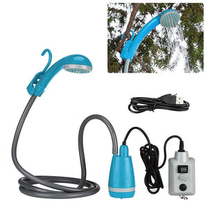 Planet Gates Blue Shower Camping Shower Outdoor Hiking Travel Portable Shower And 20L Bucket Set Car Washer Plant Watering Pet Cleaning Electric Pump