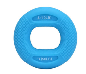 Planet Gates blue Silicone Hand Grip Strengthener 20-80LB Gripping Ring Finger Trainer Carpal Expander Muscle Finger Stretcher Relieve Wrist Pain