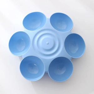 Planet Gates blue Six-in-one Dog Bowl Puppy Slow feeder Dog Bowl Cat Water Bottle flower-shaped cat Water feeding bowl Healthy Eating plate Pet ac